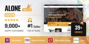 Alone Theme GPL v7.8.2 – Charity Multipurpose Non-profit WordPress Theme